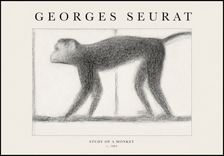 Seurat Study of a Monkey No1 - Plakat