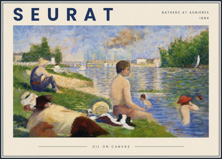 Seurat Bathers at Asnières III No4 - Plakat