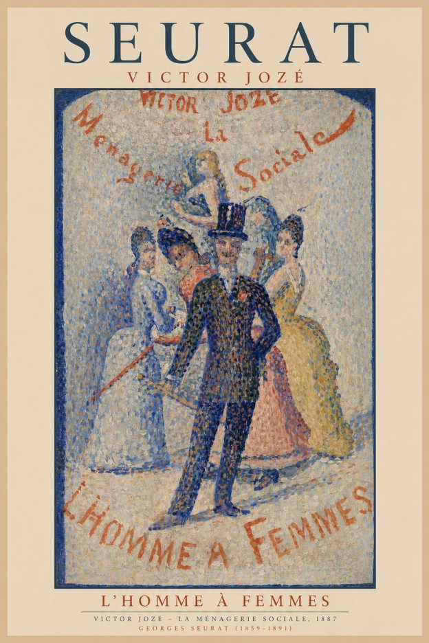 Seurat L'homme À Femmes No1 - Plakat