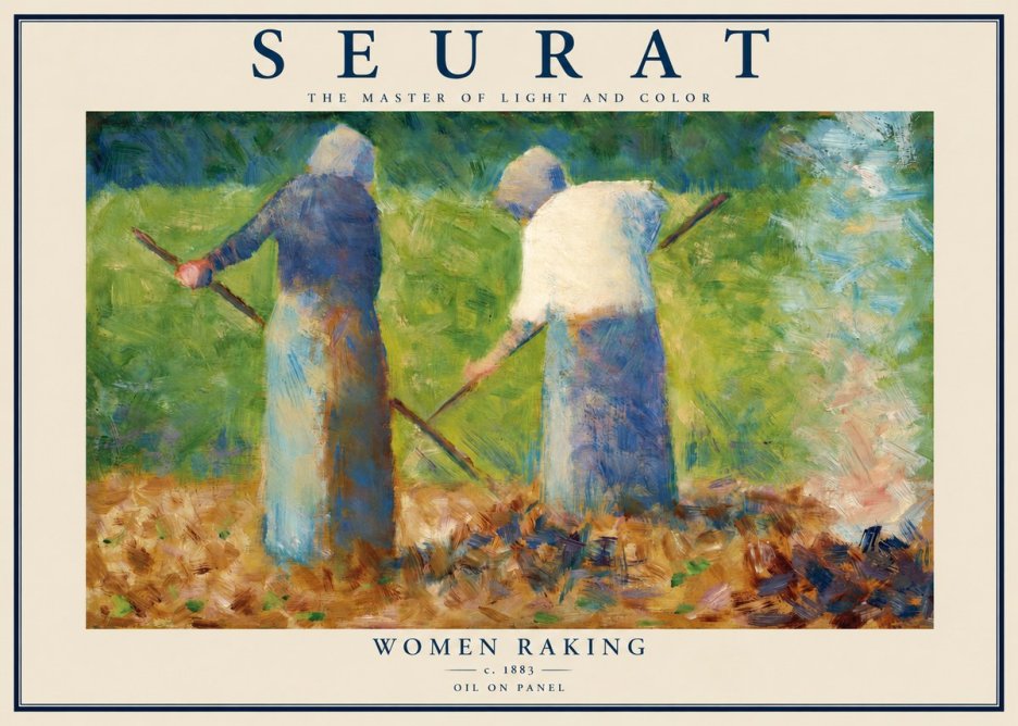 Seurat Women Raking No2 - Plakat