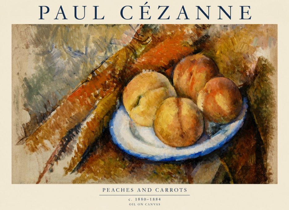 Paul Cézanne Peaches and Carrots No1 - Plakat