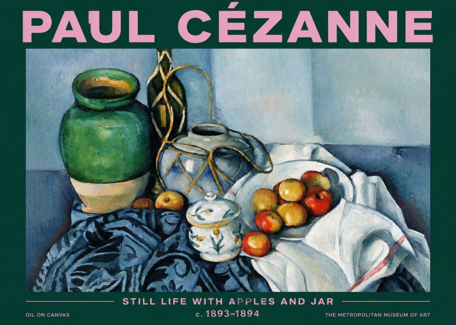Paul Cézanne Still Life with Apples and Jar No3 - Plakat