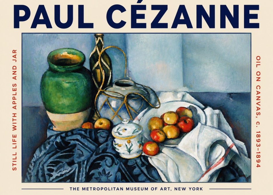 Paul Cézanne Still Life with Apples and Jar No4 - Plakat