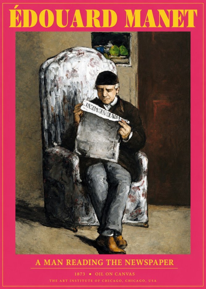 Édouard Manet A Man Reading the Newspaper No2 - Plakat