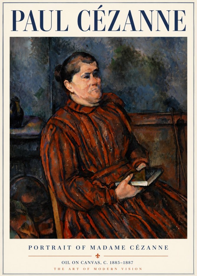 Paul Cézanne Portrait of Madame Cézanne I No6 - Plakat