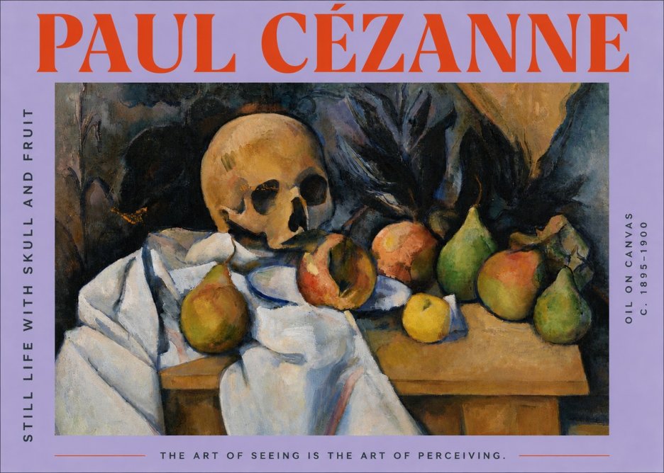Paul Cézanne Still Life with Skull and Fruit No4 - Plakat