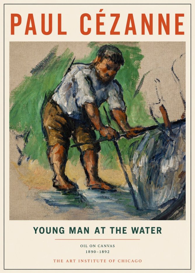 Paul Cézanne Young Man at the Water No4 - Plakat
