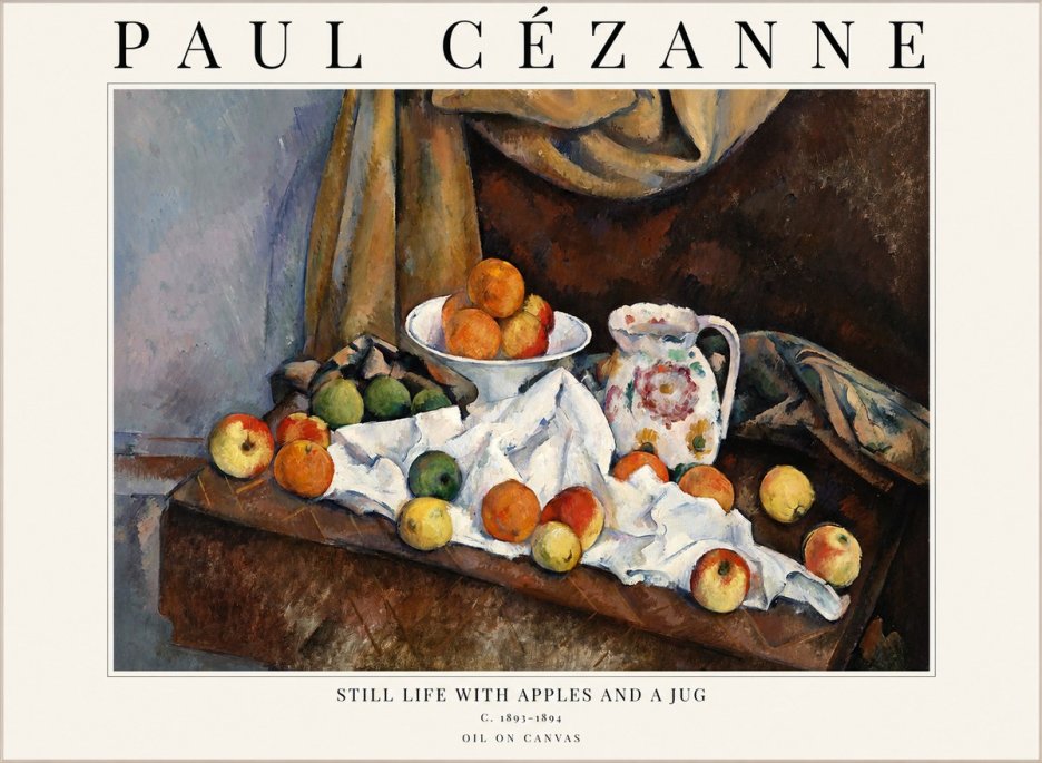 Paul Cézanne Still Life with Apples and a Jug No1 - Plakat