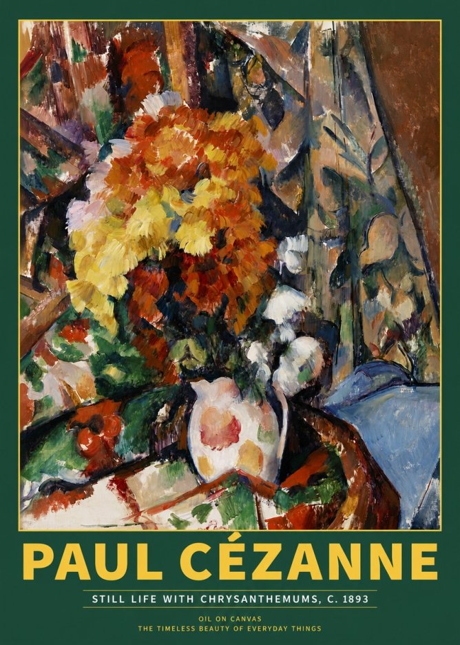Paul Cézanne Still Life with Chrysanthemums No2 - Plakat