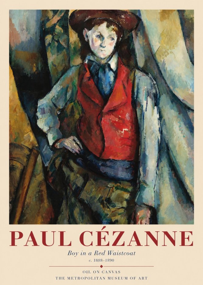 Paul Cézanne Boy in a Red Waistcoat No1 - Plakat