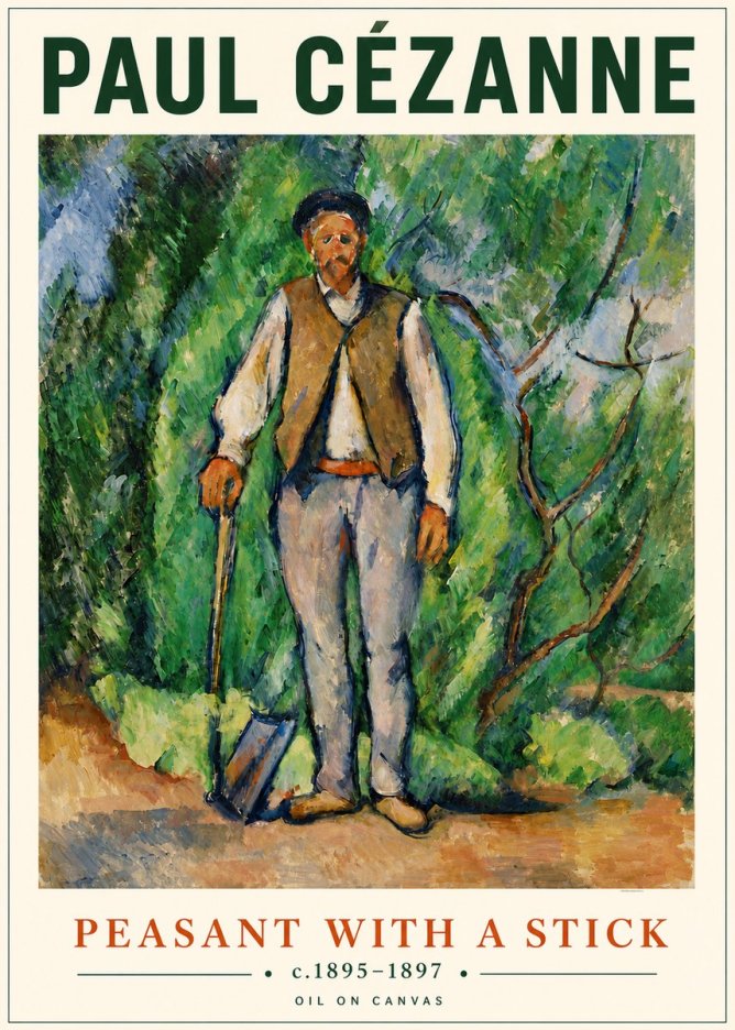 Paul Cézanne Peasant with a Stick No4 - Plakat