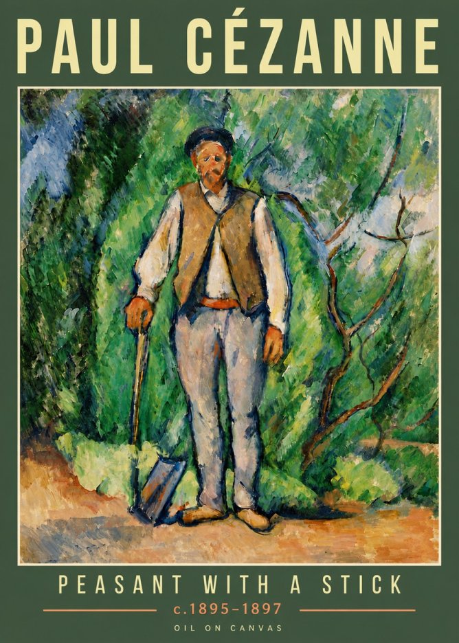 Paul Cézanne Peasant with a Stick No5 - Plakat