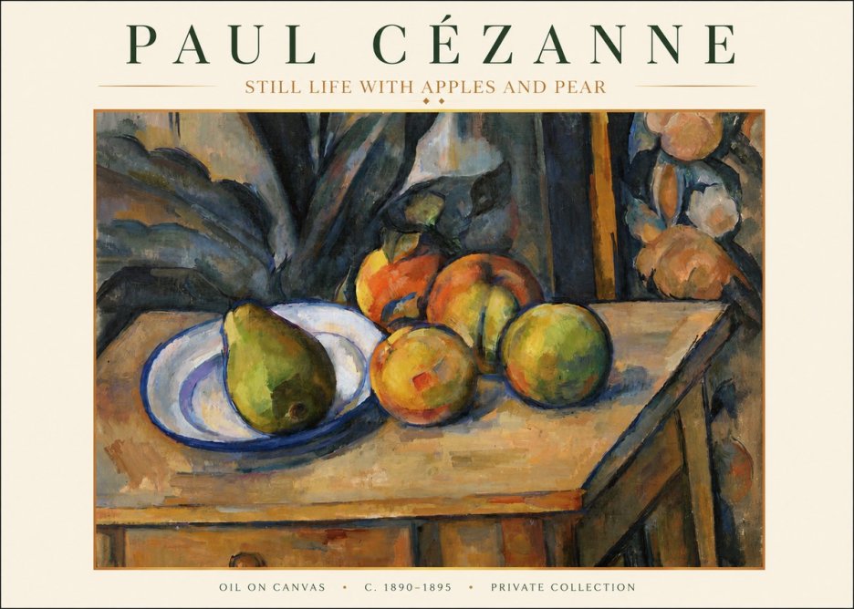 Paul Cézanne Still Life with Apples and Pear No3 - Plakat