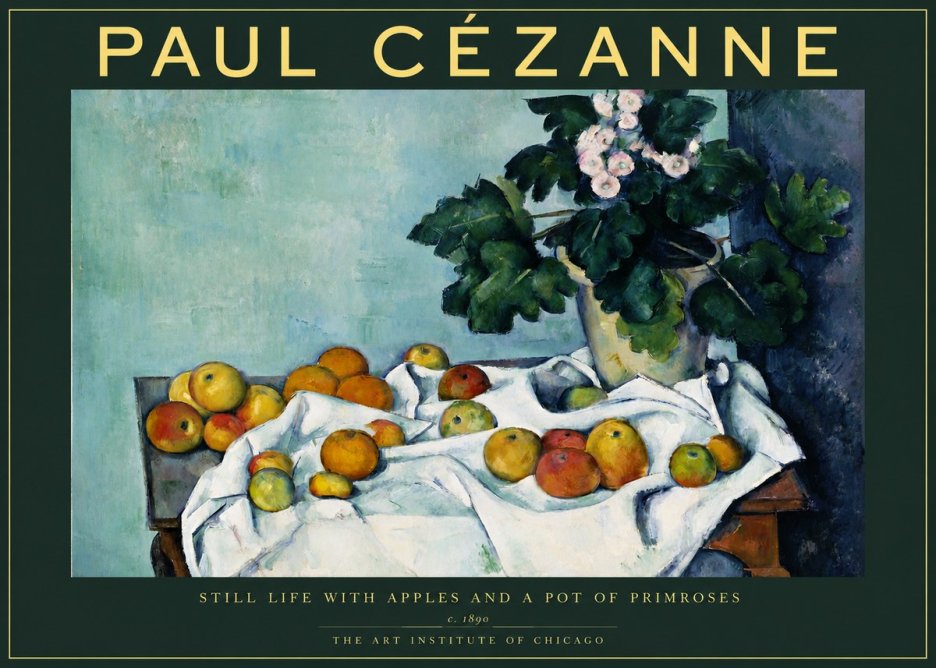 Paul Cézanne Still Life with Apples and a Pot of Primroses No2 - Plakat