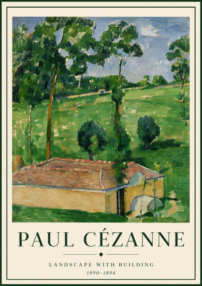 Paul Cézanne Landscape with Building No3 - Plakat