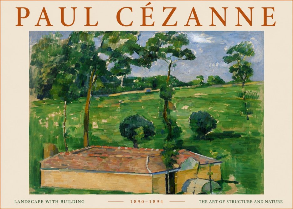 Paul Cézanne Landscape with Building No5 - Plakat