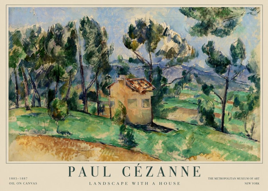 Paul Cézanne Landscape with a House No1 - Plakat