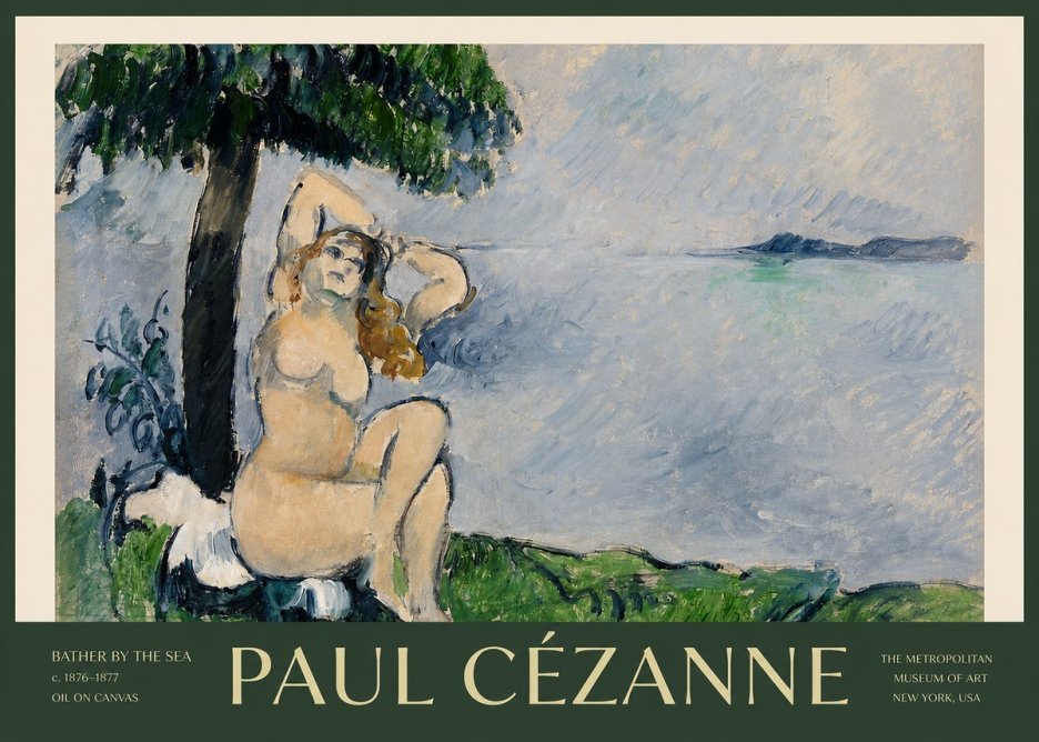 Paul Cézanne Bather by the Sea No2 - Plakat