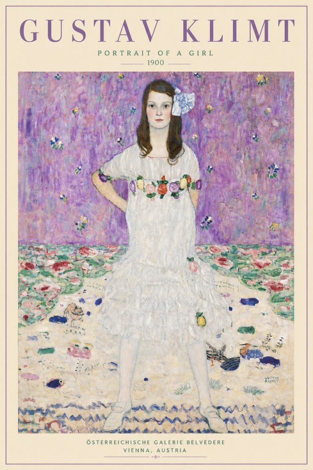 Klimt Portrait of a Girl No6 - Plakat