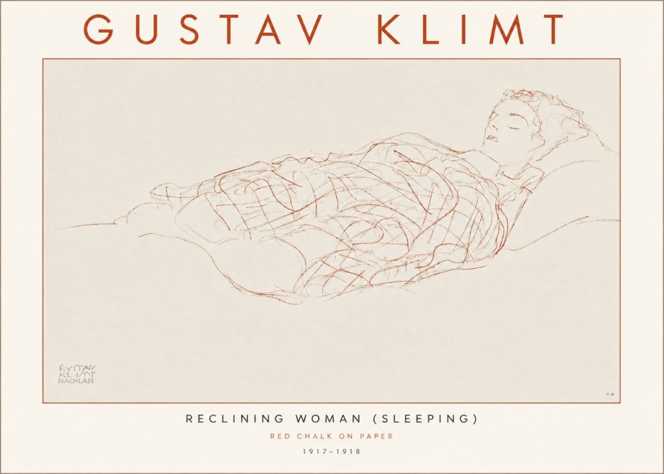 Klimt Reclining Woman (Sleeping) I No4 - Plakat