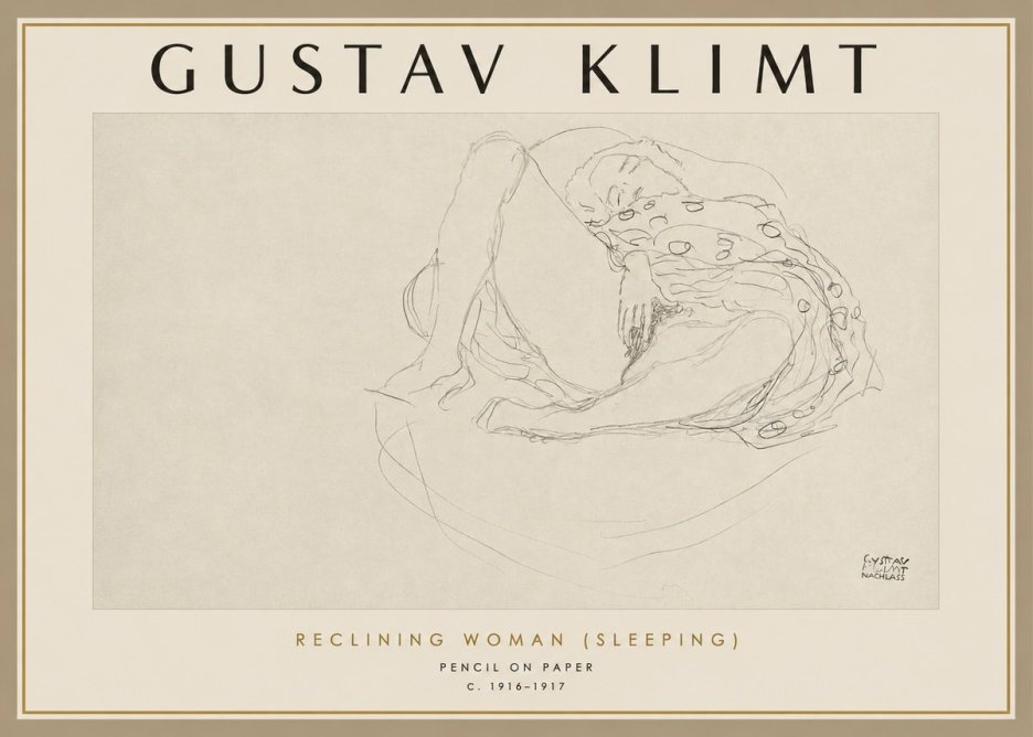 Klimt Reclining Woman (Sleeping) II No2 - Plakat