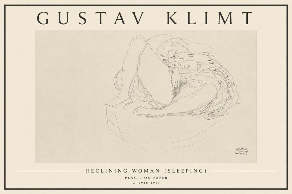 Klimt Reclining Woman (Sleeping) II No3 - Plakat