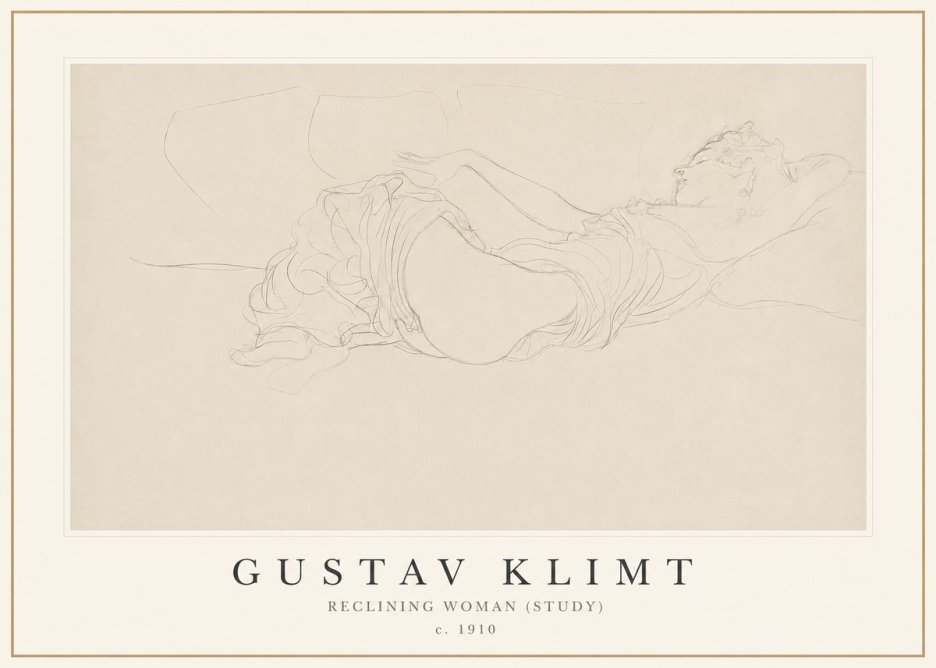 Klimt Reclining Woman (Study) No1 - Plakat