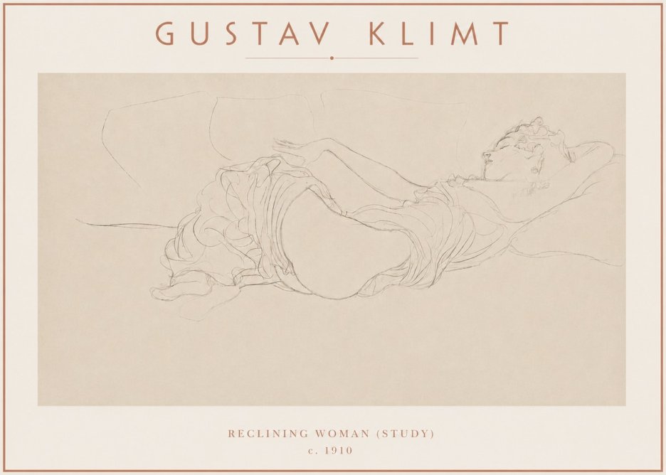 Klimt Reclining Woman (Study) No3 - Plakat