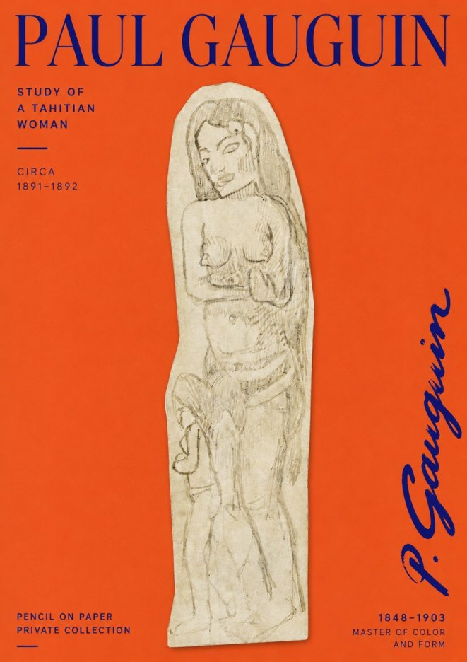 Paul Gauguin Study of a Tahitian Woman II No2 - Plakat