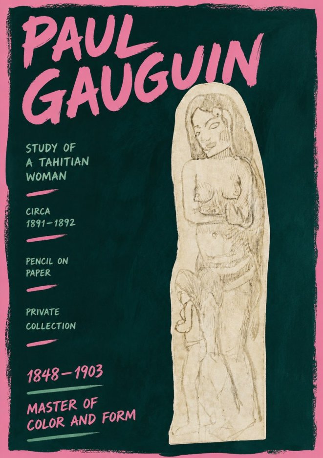 Paul Gauguin Study of a Tahitian Woman II No5 - Plakat