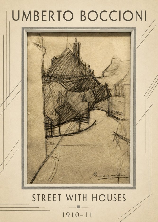 Umberto Boccioni Street with Houses No1 - Plakat