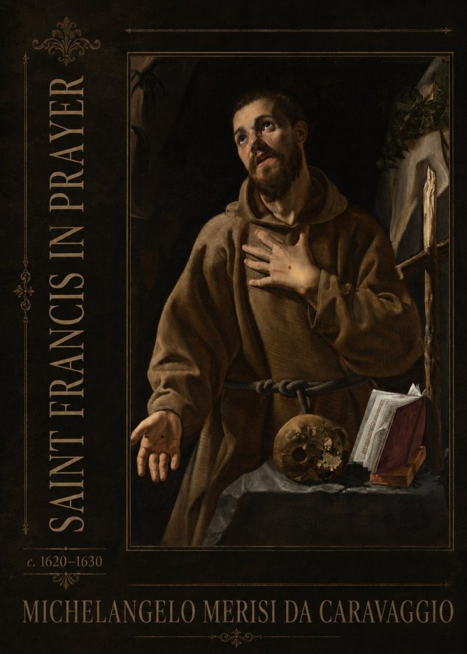 Michelangelo Merisi da Caravaggio Saint Francis in Prayer I No2 - Plakat