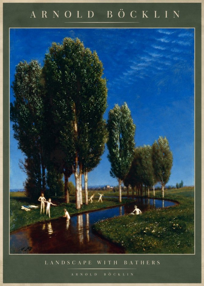 Arnold Böcklin Landscape with Bathers No4 - Plakat