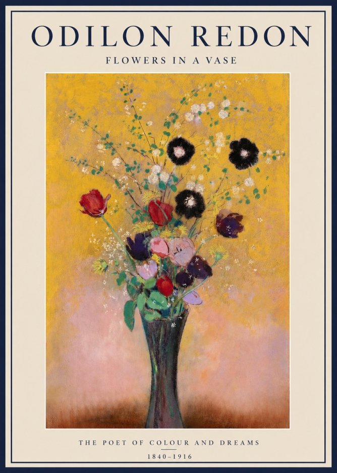 Odilon Redon Flowers in a Vase IV No2 - Plakat