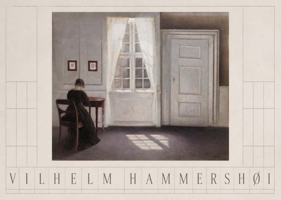 Vilhelm Hammershøi Interior with a Woman from the Back No3 - Plakat