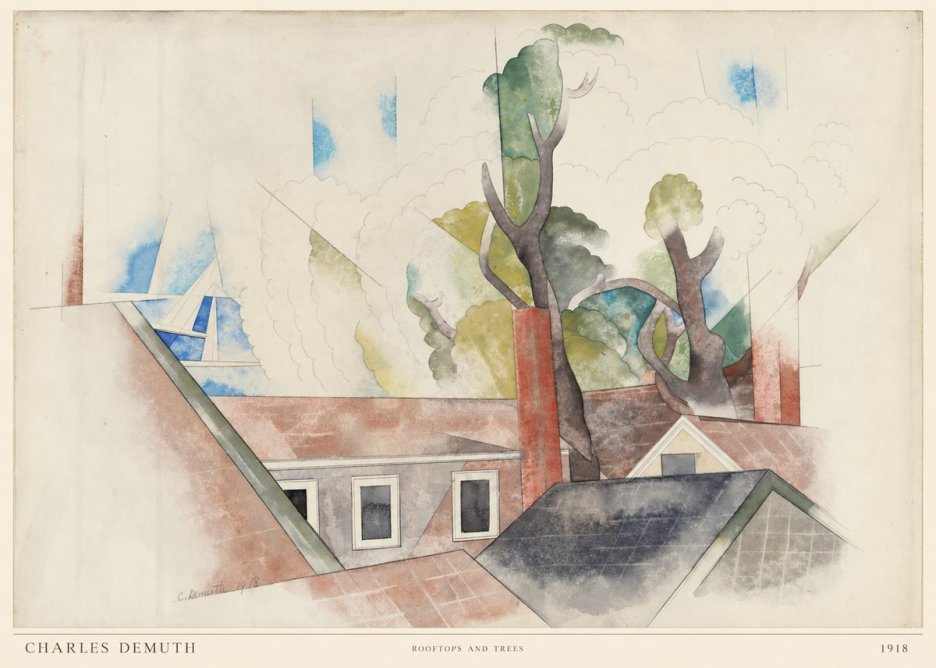 Charles Demuth Rooftops and Trees No6 - Plakat