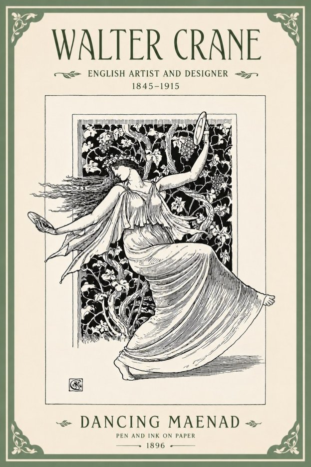 Walter Crane Dancing Maenad No4 - Plakat