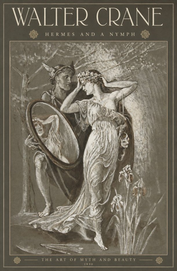 Walter Crane Hermes and a Nymph No2 - Plakat