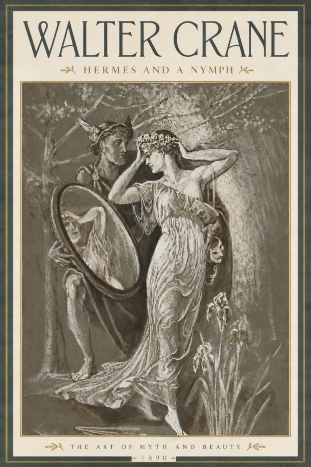 Walter Crane Hermes and a Nymph No4 - Plakat