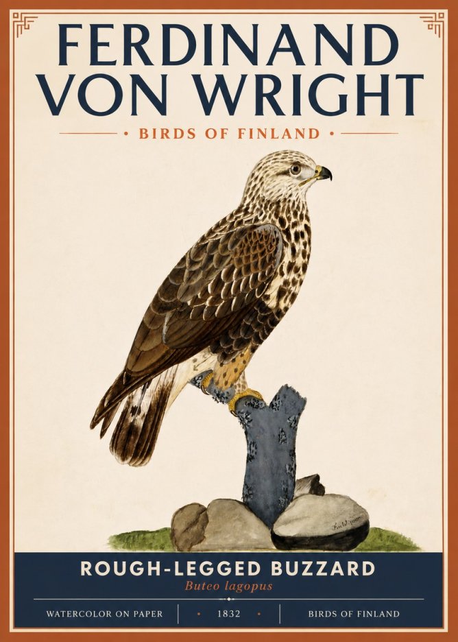 Ferdinand von Wright Rough-legged Buzzard No5 - Plakat