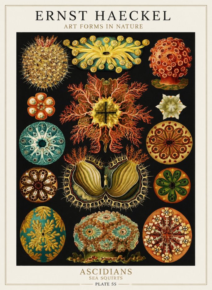 Ernst Haeckel Ascidiae — Sea Squirts No3 - Plakat