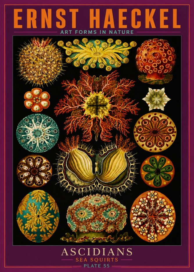 Ernst Haeckel Ascidiae — Sea Squirts No6 - Plakat
