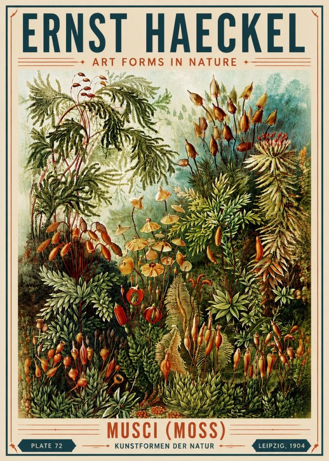 Ernst Haeckel Musci (Moss) No6 - Plakat