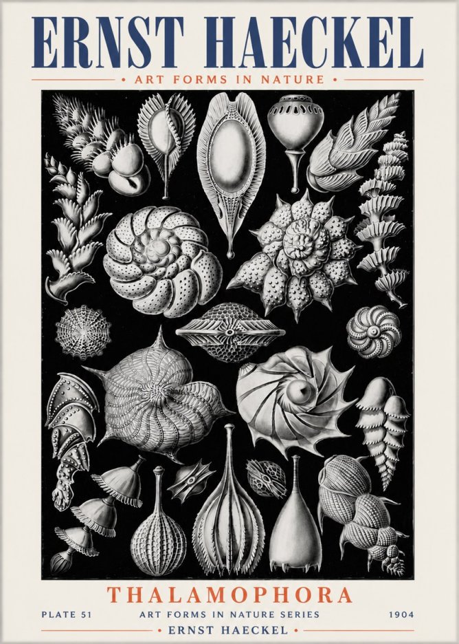 Ernst Haeckel Thalamophora No6 - Plakat