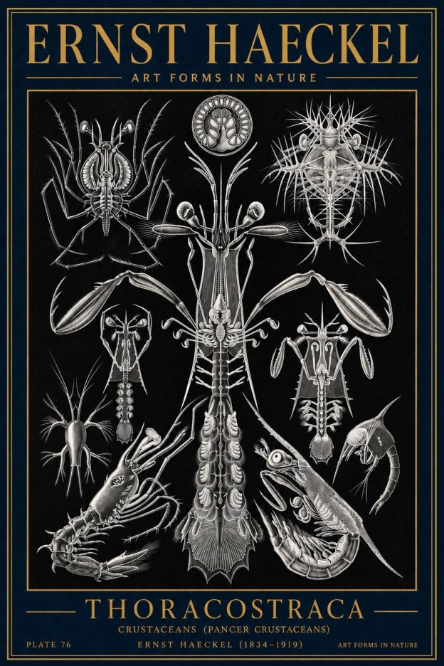 Ernst Haeckel Thoraocostraca - Crustaceans - Plate 76 No4 - Plakat