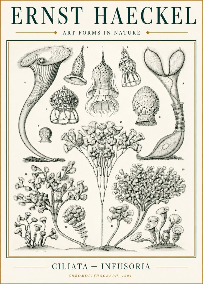 Ernst Haeckel Ciliata - Infusoria - Plate 3 No6 - Plakat