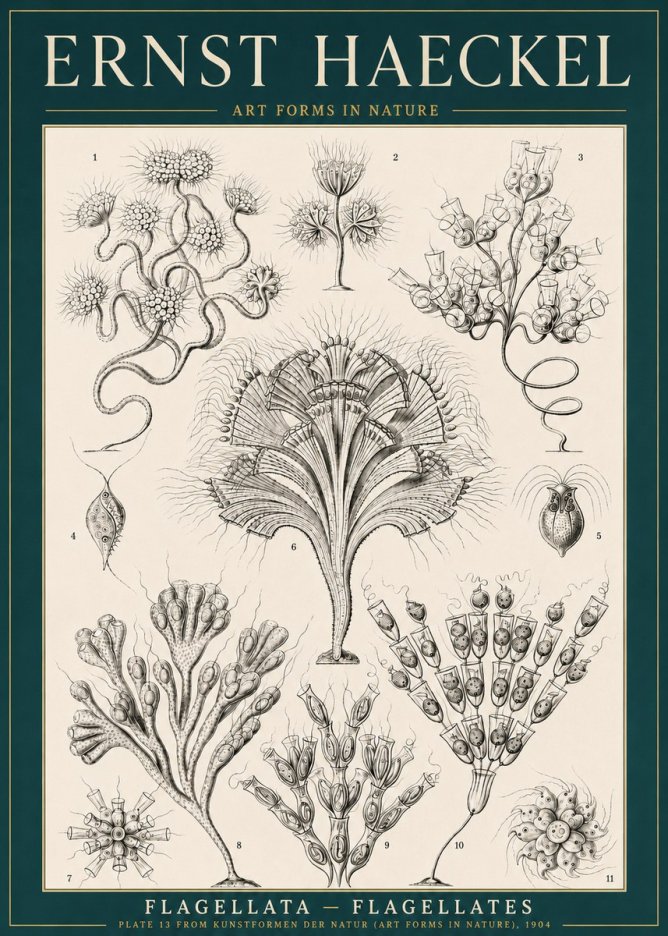 Ernst Haeckel Flagellata - Flagellates No3 - Plakat