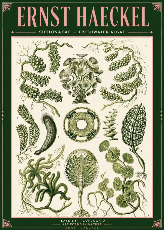 Ernst Haeckel Siphonaceae - Freshwater Algae No4 - Plakat