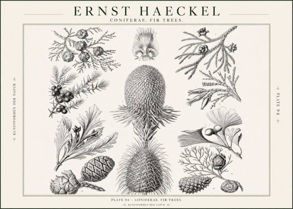 Ernst Haeckel Coniferae. Fir Trees. No1 - Plakat