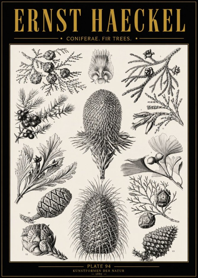 Ernst Haeckel Coniferae. Fir Trees. No5 - Plakat